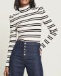 White Stripe Long Sleeve Cedar Turtleneck Fashion