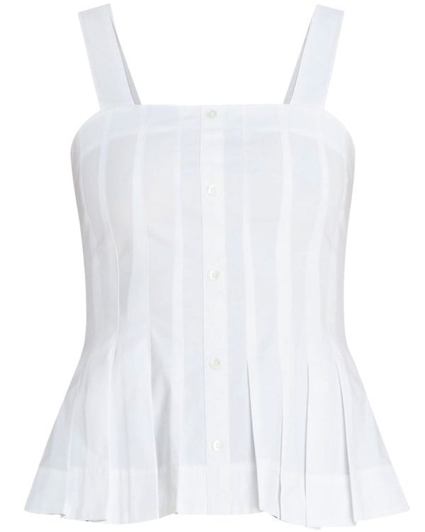 White Sleeveless Laura Top Fashion