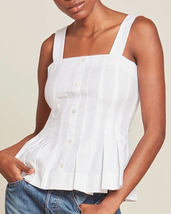 White Sleeveless Laura Top Fashion