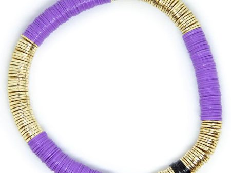 14k Gold and Lilac Vinyl Stretch Bracelet Discount