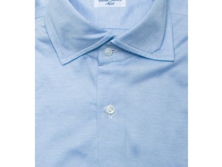 Baby Blue Jersey Knit Shirt For Sale