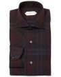 Wine and Black Windowpane Plaid Sportshirt Fashion