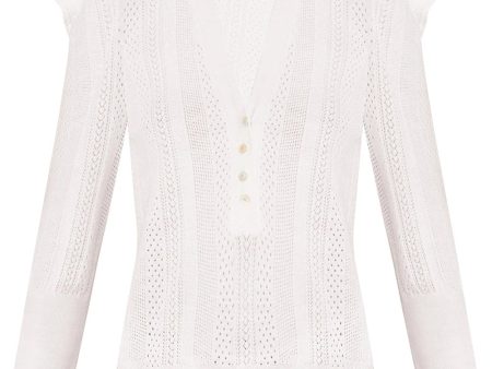 Ivory Kirka Henley Knit Top on Sale