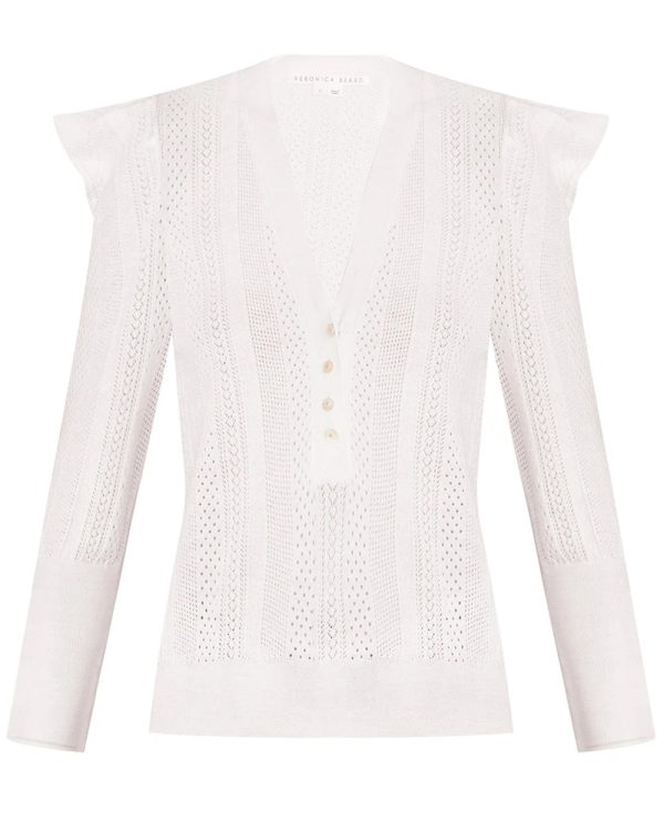 Ivory Kirka Henley Knit Top on Sale