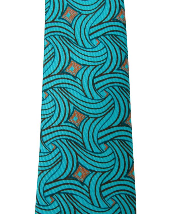 Aqua Abstract Tie Discount