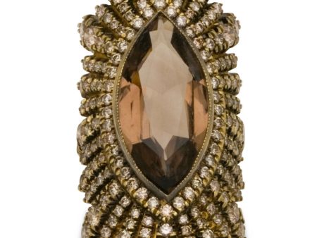 Yellow Diamond and Smoky Quartz Marquise Stella Ring Online Sale