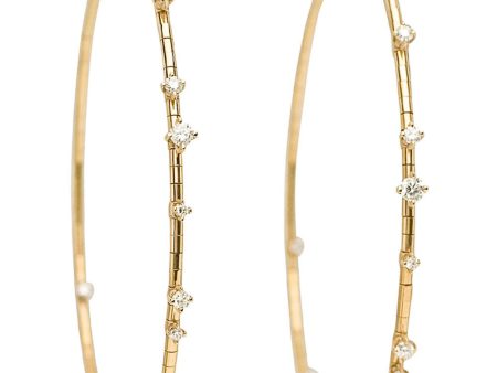 Yellow Gold Diamond Rosata Large Hoop Earrings Cheap