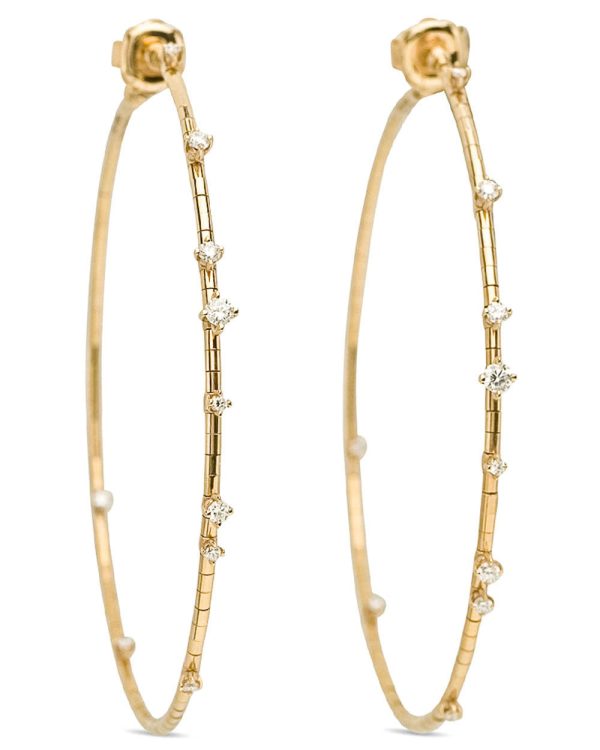 Yellow Gold Diamond Rosata Large Hoop Earrings Cheap