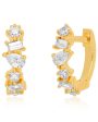 Yellow Gold Multi Faceted Diamond Mini Huggie Earrings For Discount