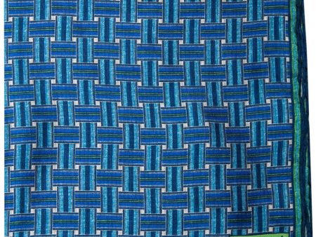 African Cloth Inspired Pocket Square in Blue Cheap