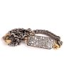 Yellow Gold and Sterling Silver Diamond 10 Table Wrap Bracelet For Discount