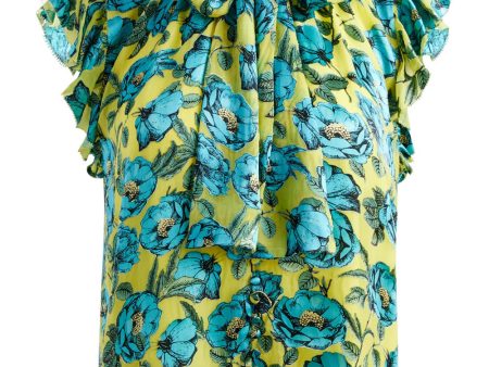 Beach Bliss Sunflower Bow Collar Jordana Blouse Supply