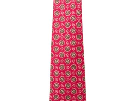 Berry and Brown Floral Tie For Cheap