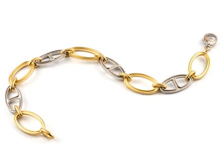 Yellow Gold and Platinum Diamond Sylva Link Bracelet Online