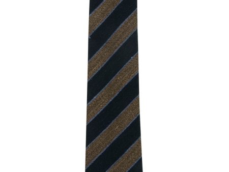 Brown and Navy Stripe Tie Online Sale