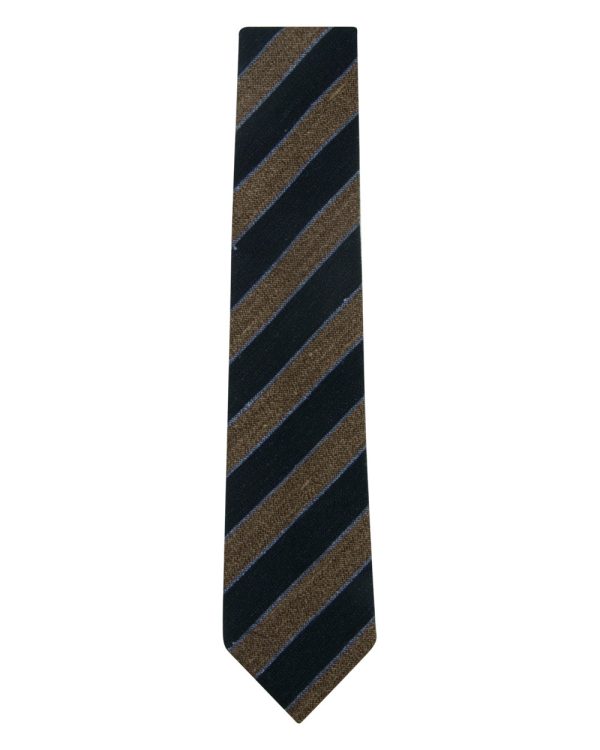 Brown and Navy Stripe Tie Online Sale