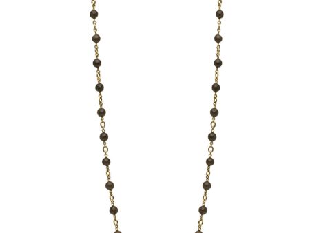 Yellow Gold Dolomite Bead Link Necklace Fashion