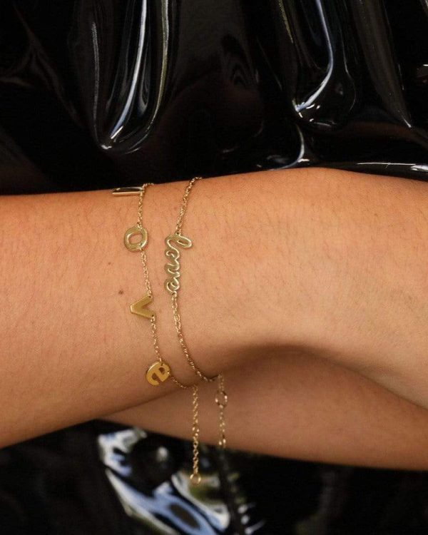 Addison Cursive Love Link Bracelet on Sale