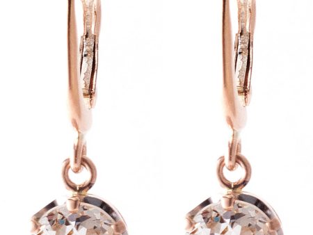 14K Rose Gold Diamond Drop Earrings Online Hot Sale