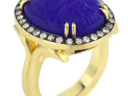 Yellow Gold Diamond Intaglio Scarab Ring Online Sale