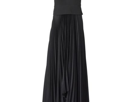 Black Buckle Gwen Pleated Midi Dress Sale