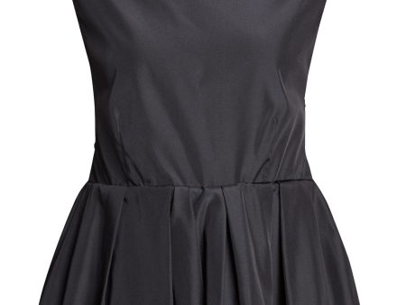 Black Bubble Hem Taffeta Tank Online