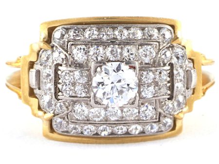 Yellow Gold and Platinum 1920 s Diamond Ring Fashion