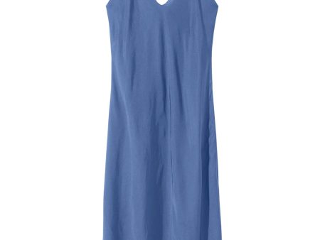 Azure Blue Sleeveless Slip Midi Dress Supply