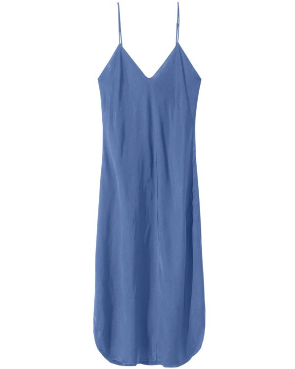 Azure Blue Sleeveless Slip Midi Dress Supply