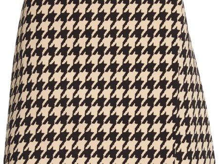 Almond Houndstooth Renna Wrap Mini Skirt Hot on Sale