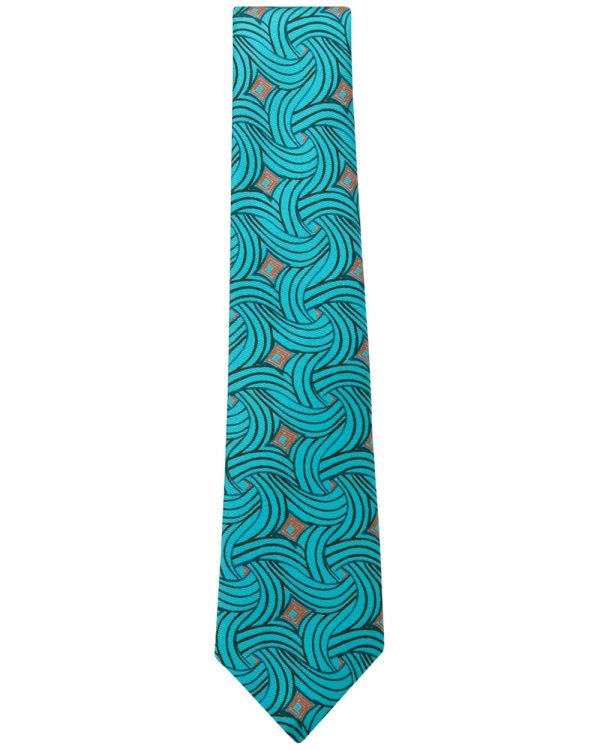 Aqua Abstract Tie Discount