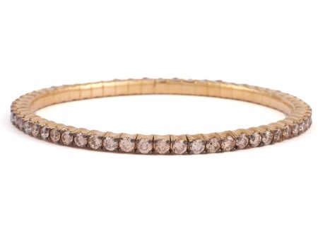 Yellow Gold Champagne Diamond Stretch Bracelet Discount