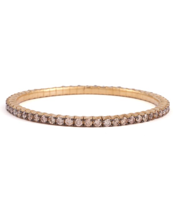 Yellow Gold Champagne Diamond Stretch Bracelet Discount