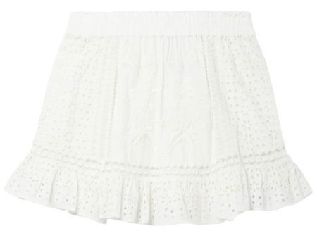 Antique White Eyelet Baydar Mini Skirt Fashion