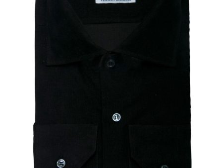 Black Fine Wale Corduroy Lione Sportshirt Sale