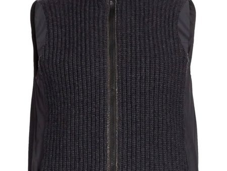 Anthracite Nylon Knit Reversible Vest For Cheap