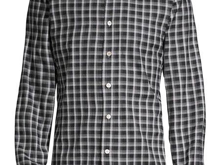 Black and Grey Plaid Brushed Cotton Shirt Sale