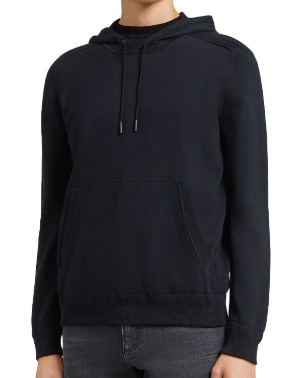 Cotton and Cashmere Hoodie in Black Discount