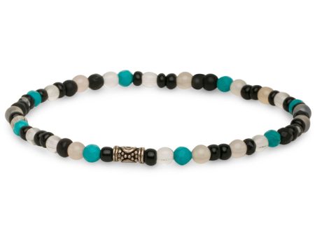 Turquoise, Moonstone and Horn Beaded Bracelet For Discount