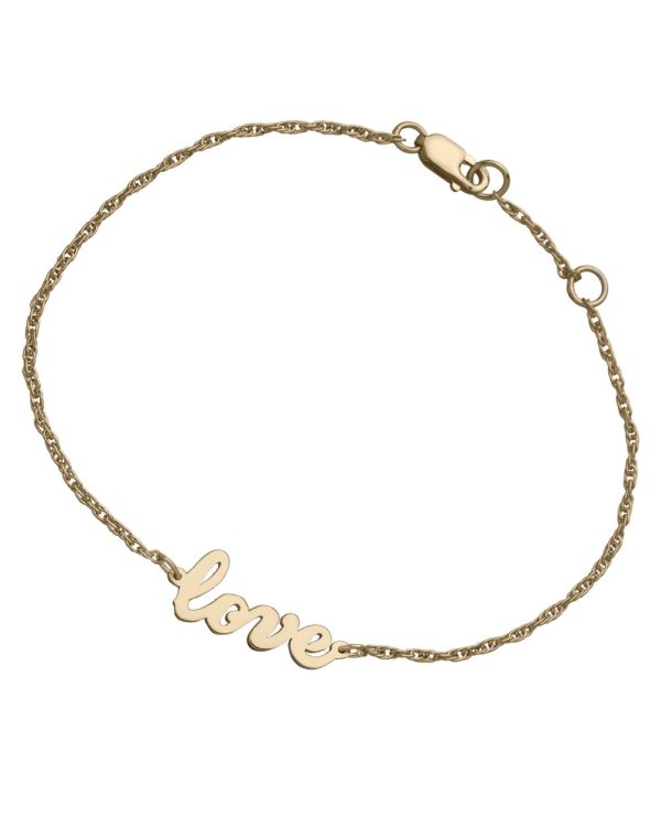 Addison Cursive Love Link Bracelet on Sale