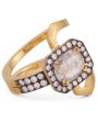 Yellow Gold Grey Rough Cut Diamond Electra Ring Online Sale