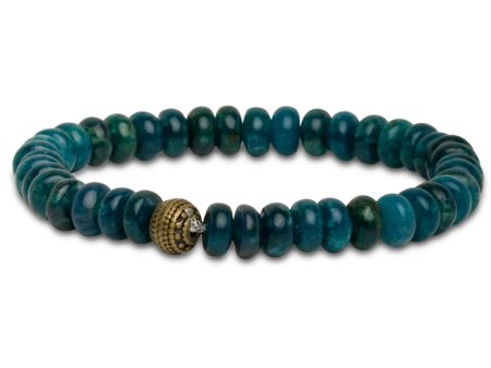 Apatite and Bronzed Bone Bead Bracelet For Discount