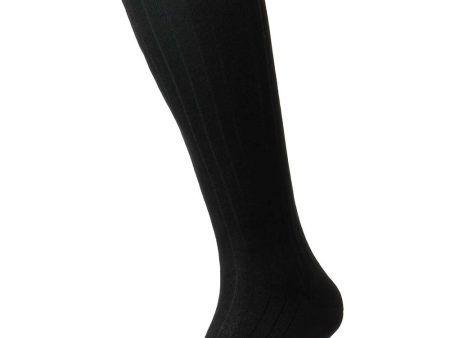 Asberley Silk Over the Calf Socks in Black on Sale