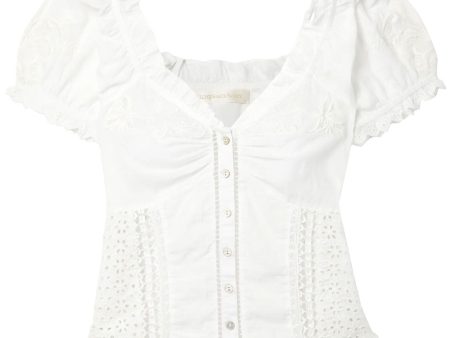 Antique White Eyelet Bryant Top Online