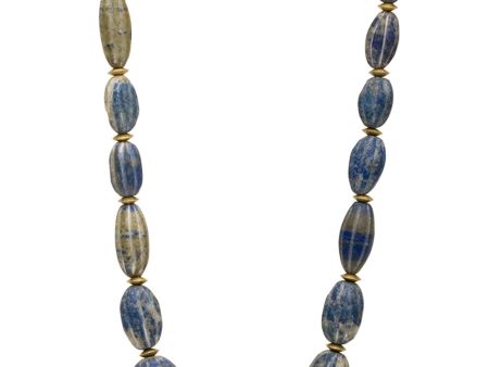 Yellow Gold and Lapis Islamic Bead Short Necklace Online now