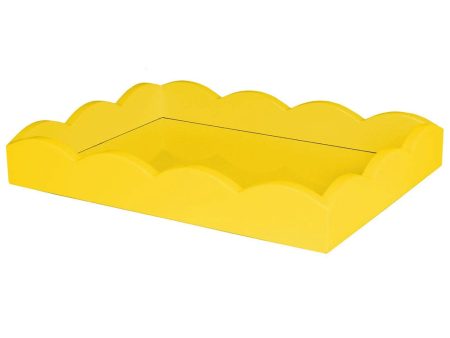 Yellow Scalloped 11x8  Lacquer Tray Online Sale