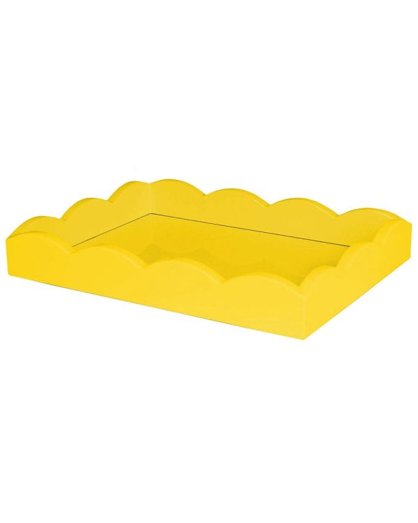 Yellow Scalloped 11x8  Lacquer Tray Online Sale