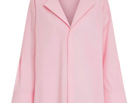 Baby Pink Poplin Power Blouse Cheap