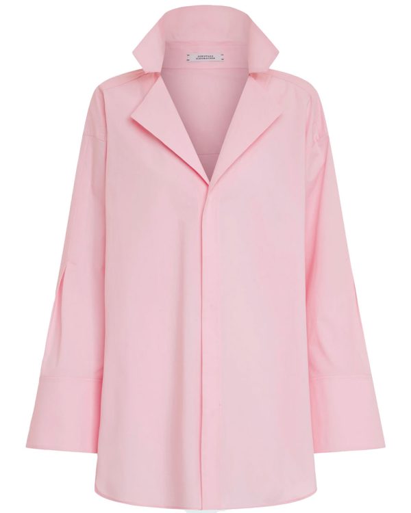 Baby Pink Poplin Power Blouse Cheap