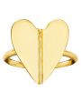 Yellow Gold Wings of Love Folded Heart Ring For Cheap